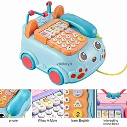 Wind-Up Toys Montessori Multifunktionellt lärande mane tecknad biltelefon ljudljus slår en hamster spel leksak över 3 år gammal barnvaidurb