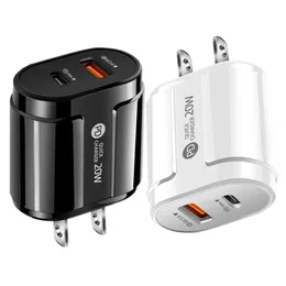 Szybkie ładowanie 20 W USB C PD ładowarka ściany Typ C Szybka ładowarka Adapter zasilający EU US Plug na iPhone 15 14 Pro Samsung S24 LG Android Telefon