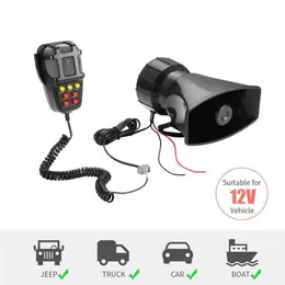 7Sound Loud Car Warning Alarm Speaker Police Fire Siren Air Horn Bugle PA 12V Sound Signal Megaphone for Truck Van Auto Motorcycl5159106