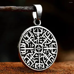 Anhänger Halsketten Design Wikinger Kompass Halskette Punk Mode Edelstahl Nordisches Amulett für Mann Frauen Wikinger Schmuck Zubehör