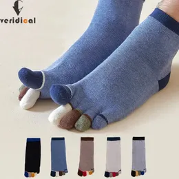 Four Seasons Man 5 Parmak Socks Pamuk Pamuk Renkli Terap Atayan Antibakteriyel Kısa Ayak Toe Meias Çiftleri 240112