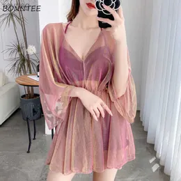 ملابس السباحة النسائية النسائية بيكيني مجموعات الصيف للسباحة 3 قطعة lurex v-neck flare نصف الأكمام عالية الخصر مرنة النمط الكوري الحلو مثير الشاطئ ins yq240112