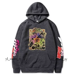 Harajuku jojo tuhaf macera kapüşonlu Japon anime erkek/kadınlar uzun kollu sweatshirt üstleri karikatür hip hop eski kıyafetler 6323