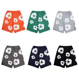 23SS Nowy projektant SP5DER 5555555 MĘŻCZYZN I DAMIKÓW Trenda moda Full Print Flower Flower Drukuj Pure Cotton Shorts