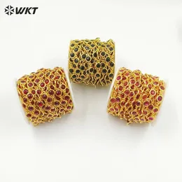 WTRBC229 WKT 2023 أحدث سلسلة DIY نساء 18K الذهب مطلي بالزركون Cubic Colors Colors Exclies 240111