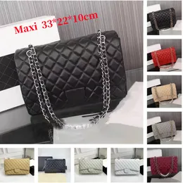 9A مصمم فاخر حقيبة عملاقة Maxi cf crossbody حقيبة حقيبة اليد للنساء حقيبة الكتف الحقيقية حقيقية من الجلد الماس Maxi CF سلسلة سلسلة مائلة Hobo