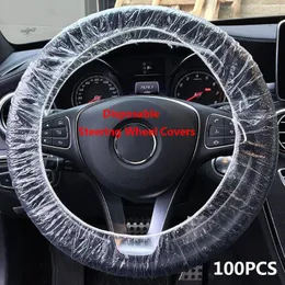 Couvre-volant 100 pièces/lot accessoires d'intérieur | Couverture de décoration automobile en plastique transparent de style de voiture