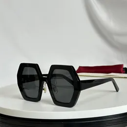 검은 육각형 기하학적 레트로 선글라스 0772 여자 남성 디자이너 선글라스 그늘 Sunnies Gafas de Sol UV400 안경 상자