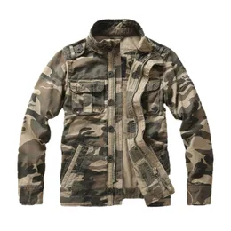 Roupas masculinas outono e inverno novo produto puro algodão casual camuflagem jaqueta de trabalho sem capuz jaqueta militar jaqueta masculina de meia-idade