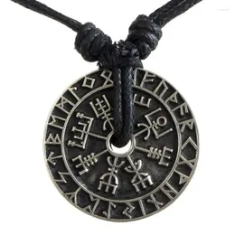 Hänge halsband mode klassiska viking rune compass cutout odin halsband mäns amulet smycken tillbehör för män gåvor