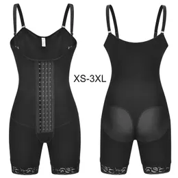 XS 3X 4X Fajas Colombianas Moldeadoras Post Surgery Compression Garment Open Body Shaper Hook Girdle Shapewear Postpartum Women 240112