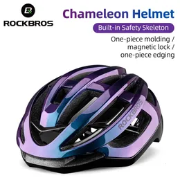 Rockbros capacete de bicicleta ultraleve, masculino, moldado integralmente, mtb, estrada, ventilação respirável, esporte, segurança, capacete de bicicleta 240111