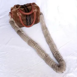 Long Real Mink Fur Bag Strap استبدال Natural Mink Fur Fur Brbag Counter Strap 120cm حزام الفراء الشتوي الطبيعي 240111