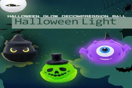 Brilho no escuro fantasma de Halloween bonito pequeno demônio lâmpada bola sensorial mole anti estresse espremer bolas luminosas crianças brinquedos festa gi4738345