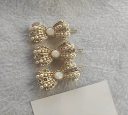 Fashion Metal Hair Clips C Classic Rhinestone Pearls Letters Design Hairpins Accessories With Paper Card8376323