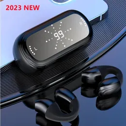 Cuffie Nuovi auricolari a conduzione ossea 2023 Auricolari Bluetooth Cuffie wireless con clip per orecchio aperto con microfono Cuffie sportive per smartphone