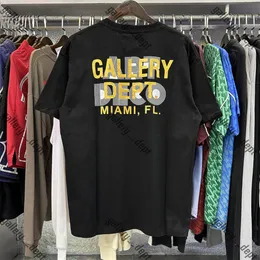 صالات العرض Dept Harajuku 24SS خمر رسائل مغسولة مطبوعة Art Deco Logo T Shirt فضفاضة الهيب هوب كبيرة الحجم.