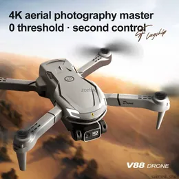Droni Nuovi droni con fotocamera Hd 4k V88 Giroscopio ottico Prestazioni di volo stazionario intelligente Volo aumentato Sistema di controllo semplice Drone
