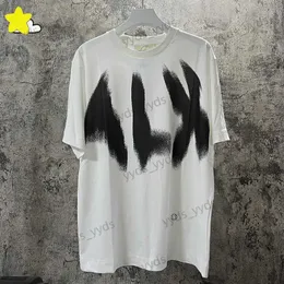 Męskie koszulki mężczyźni kobiety Hip Hop Graffiti Inkjet Big Alyx T Shirt Men Kobiety Najlepsza jakość biała alyx 1017 9sm funkcjonalna TEE TOP T240112