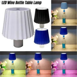 Luzes da noite criativa garrafa de vinho lâmpada de mesa usb carregamento sem fio led lâmpadas de mesa de plástico para quarto toque criativo cabeceira luz da noite yq240112