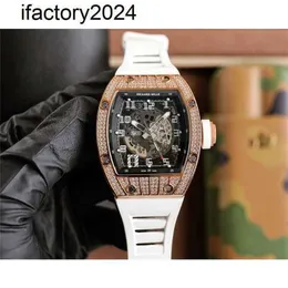 JF Richdsmers Watch Factory Superclone Projektant Diamond Bust Down Auto RM010 WARTWOTY 1PX5 WYSOKI Ruch Qualtiy Uhr Iced Out Dial Montre lu