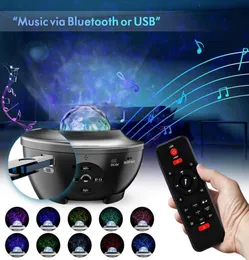 Remote Night Light Projector Ocean Wave Voice App Control Bluetooth Speaker Galaxy 10 Colorful Starry Scene for Kids Game Party Ro1448768