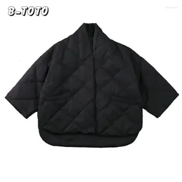 Women's Trench Coats B-TOTO Cotton Women 2024 Spring And Autumn Casual Commuter Loose Quilted Coat Jacket