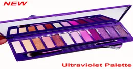 Mais recente maquiagem sombra paleta ultravioleta com pincel 12 cores beleza sombra shimmer fosco nu sombra colinas roxo palet3322430