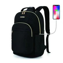 LIGHT FLIGHT Travel Laptop Backpack Women 15.6'' Waterproof School Bag Anti Theft Computer Backpack with USB Charging Hole 240112