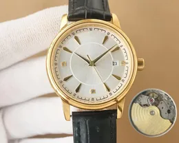 Classic men's watch Business upscale Atmospheric series watch 40mm automatic mechanical watch Platinum movement mechanical Blue Treasure Italian bull belt