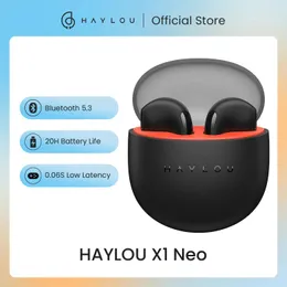 イヤホンhaylou x1 neo tws bluetooth 5.3イヤホン0.06S低レイテンシー20hバッテリー寿命軽量タッチコントロールワイヤレスヘッドフォンイヤホン