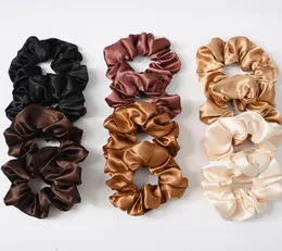 Scrunchies Fasce per capelli Fasce per capelli in raso solido Intestino crasso Elastici per capelli Corde Ragazze Porta coda di cavallo Accessori per capelli 6 Disegni M24198541758