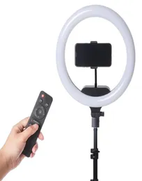 Anillo de luz LED para selfies Po de 12 y 14 pulgadas, lámpara de anillo regulable para teléfono y cámara de 24W para maquillaje y vídeo en vivo Studio1099308