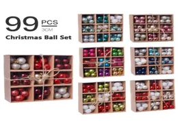 99PCSLOT JUL BALLS Ornament 3cm Xmas Tree Hanging Ball Gold Pink Champagne Red Metallic Christmas Balls Decor3131714