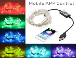USB LED String Light Bluetooth App Control Colter Copper Wire String Lamp Waterproof Autdoor Fairy Light for Christmas Tree Decoration4153024