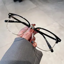 Montature per occhiali da sole Occhiali da vista da uomo di alta qualità Montatura semi-senza montatura Blu con blocco della luce Occhiali da donna Vintage Retro Vetro per computer