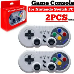 Controladores de jogo Joysticks 2/1PCS Wireless Gamepad Game Console Controller Joystick com função turbo de vibração de motor duplo para Nintendo Switch PC
