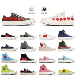 2024 OG Original Designer Canvas Shoes High Top Vintage Commes 1970 Des Garcons X 1970s Fashion Womens Mens All Star Classic 70 Chucks Taylors Low Multi-Heart Sneakers