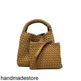 Venetaabottegas Handmade Woven Bag with High-quality Diving Material Large Capacity Tote Bag Women's Handbag 2024 Chain Bag 21090