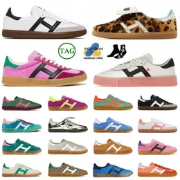 Designer Wales Bonner Leopard Men tênis tênis rosa preto escarpagem esportiva e rica handball spezial feminino masculino Sapato de sapatos de sapatos de plataforma esportes