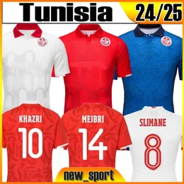 24 25 Tunisia National Team Soccer Jerseys MSAKNI HANNIBAL MAALOUL SLITI KHENISSI 2024 Home Red Away 3rd Aldult Size Uniforms Football Shirts