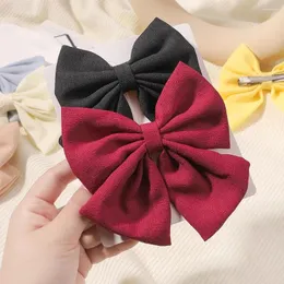 Hårtillbehör 2st/set 4.5 "Cheer Bow Clip for Kids Lovely Grosgrain Ribbon Hairripes Girls Delicate Bowknot Pins Headwear Set