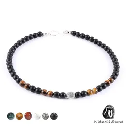 Ожерелья натуральные каменные колье, ожерелье для ожерелья, 8 -миллиметровый тигр, лава, скала матовая гематитовая ожерелье из бисера.