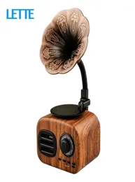 Haut-parleur rétro Gramophone Bluetooth 42, avec lecture de carte TF, caisson de basses, sans fil, pour la maison, 11377306