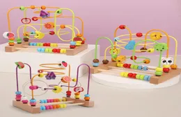 Barnleksaker montessori trämaze cirklar runt pärlor abacus matematik pussel tidigt lärande utbildningsleksaker för barn8313108