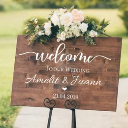 Welcome Wedding Sign Stickers Engagement Celebration Mural Vinyl Decal BaptismBirthday Decoration Reception Decor 240112
