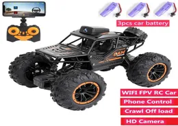 Mais novo carro 2 WIFI FPV RC com câmera HD Controle remoto Crawl Off Road RC Racing Car com bateria de carro controle de telefone LJ2009189170854