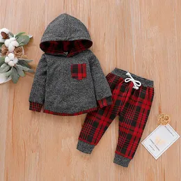 Baby Peuter Baby Meisjes Kleding Lange Mouw Geruite Trui Met Capuchon ZZ