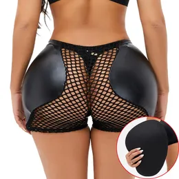 Women Sponge Padded Push Up Panties Butt Lifter Fake Ass Hip Enhancer Buttocks Lingerie Synthetic Leather 240112