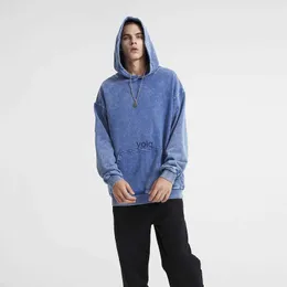 Heren Hoodies Sweatshirts Polo's Vintage Distressed Effen Capuchon Oversized Gewassen Wax Verven Hoody Mannen Dames Baggy Casual Sweatshirt Harajukuyolq